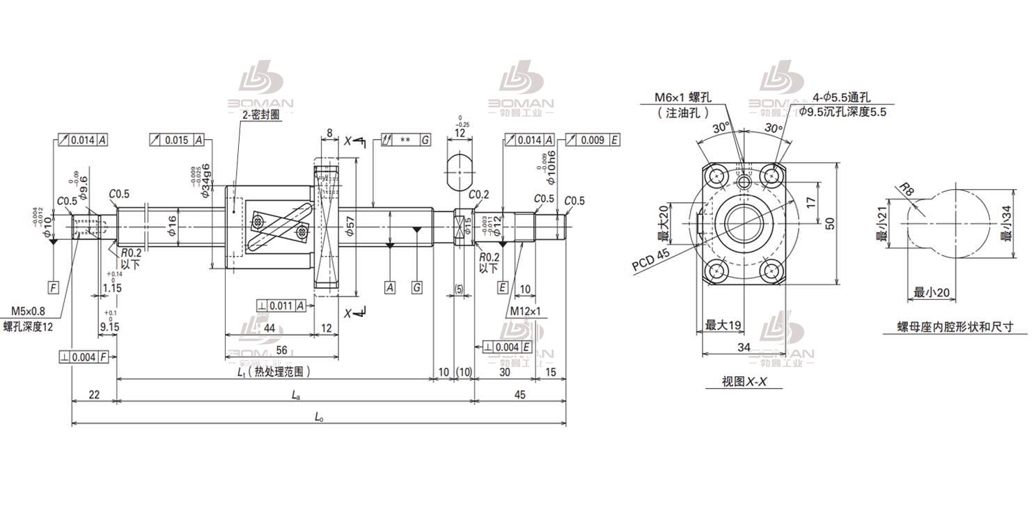 W1610FA-1P-C5Z16-FA标准滚珠丝杠