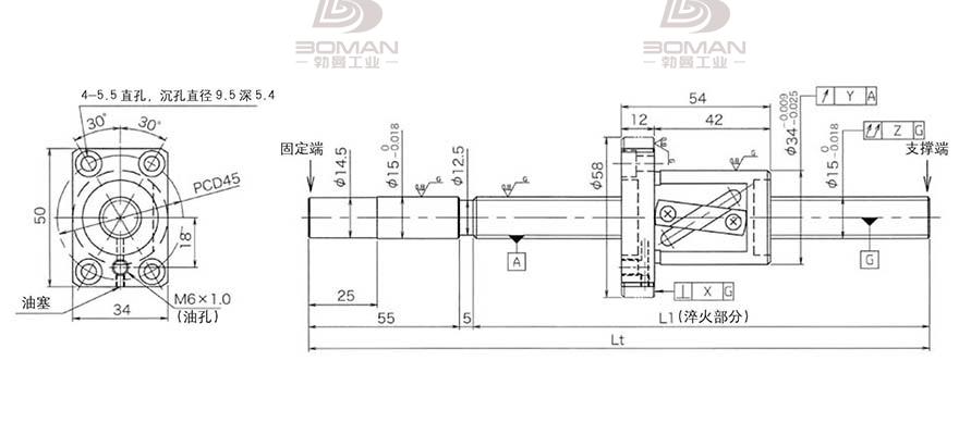 KURODA GG1515AS-BALR-0900A 黑田精工丝杆底座安装