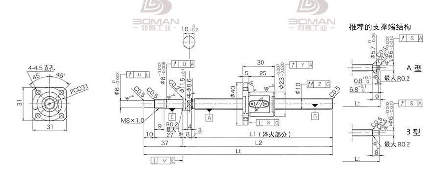 KURODA GP1002DS-EAFR-0210B-C3S 日本黑田丝杆gk系列