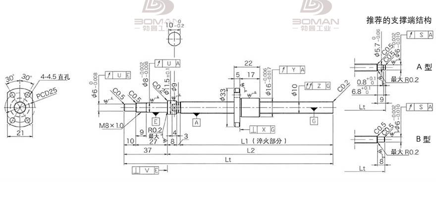 KURODA DP1002JS-HDNR-0220B-C3S 日本黑田精工丝杠钢珠安装方法